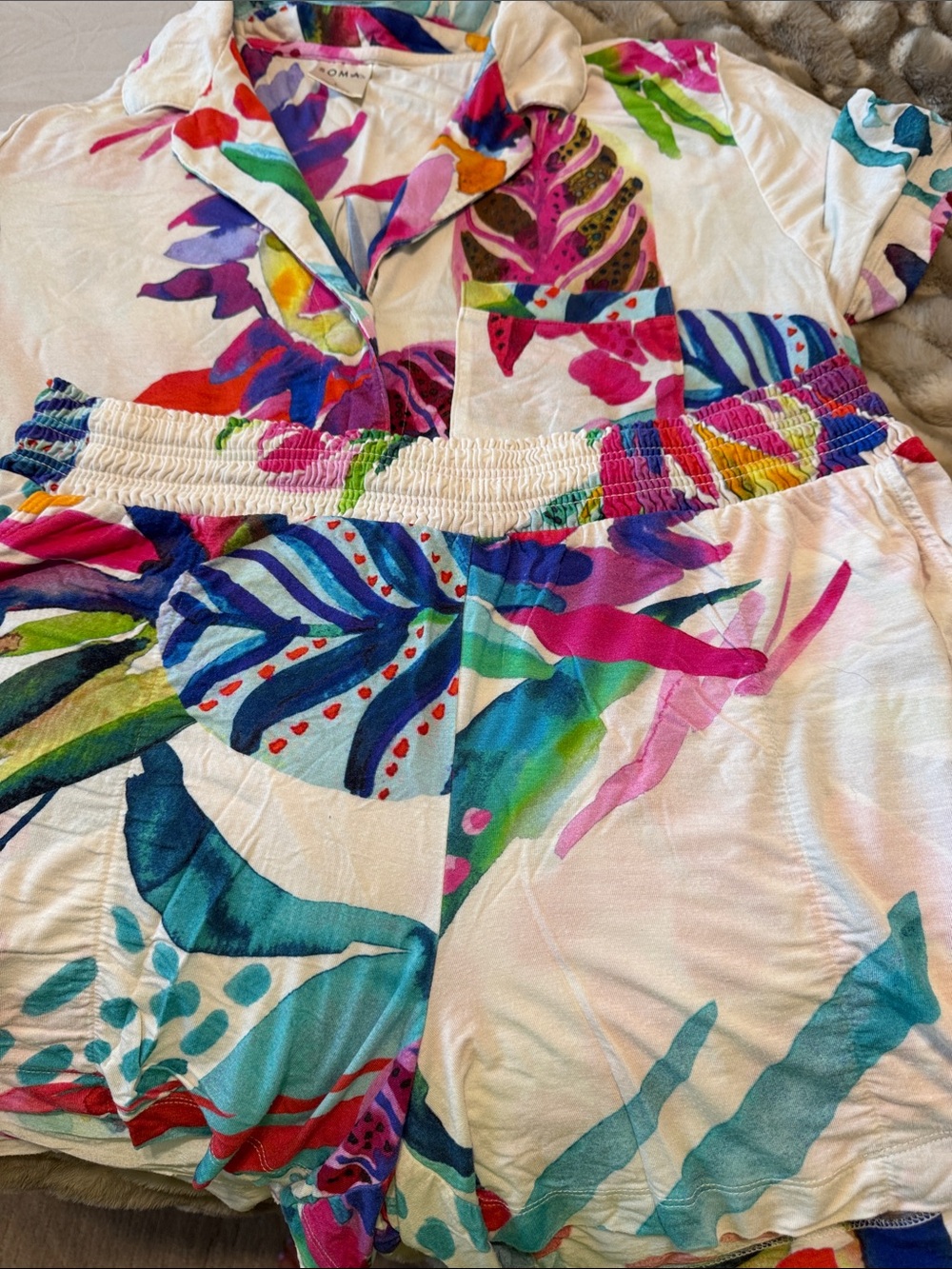 Soma Multicolor Floral-Print Lounge Top - Picture 4 of 4